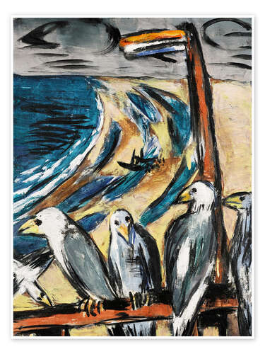 Poster Seagulls in the storm