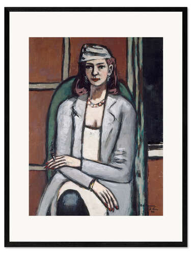 Framed art print Quappi in gray
