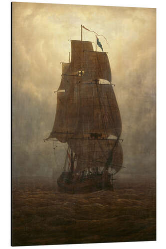 Aluminiumsbilde Sailing ship in the fog