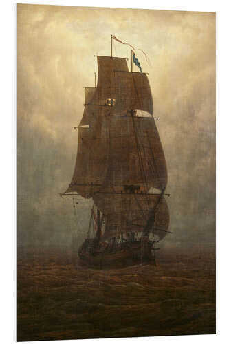 Foam board print Sailing ship in the fog