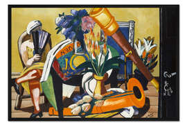 Gerahmter Kunstdruck Großes Stilleben mit Fernrohr