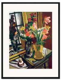 Gerahmter Kunstdruck Stilleben mit Spiegel