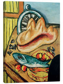 Canvas print Still life with a fish and a shell