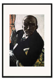 Gerahmter Kunstdruck Selbstbildnis in Schwarz