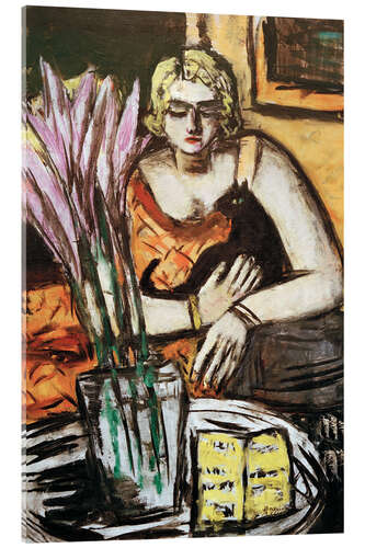 Cuadro de metacrilato Mujer, con, gato