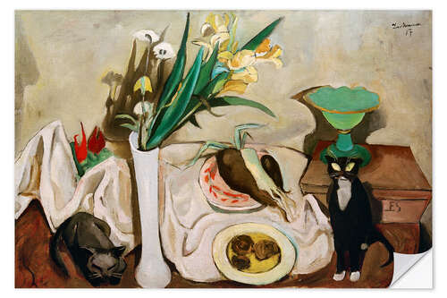 Selvklebende plakat Still life with cats