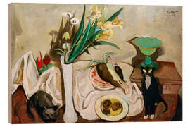 Tableau en bois Nature morte avec des chats