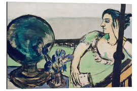 Magnettafel Sinnende Frau am Meer