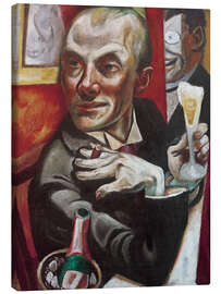 Canvas print Self-portrait with champagne glass