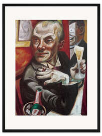 Gerahmter Kunstdruck Selbstbildnis mit Sektglas