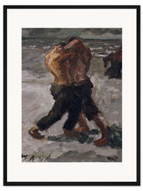 Gerahmter Kunstdruck Rivalen: Ringerpaar