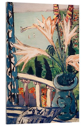 Gallery print View of Menton with a lily pot