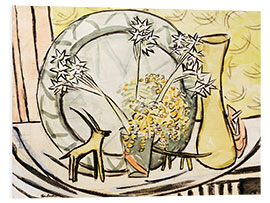 Foam board print Still life with capricorn and daffodils