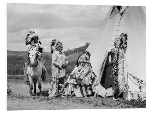 Tableau en PVC Sioux in front of a Tepee