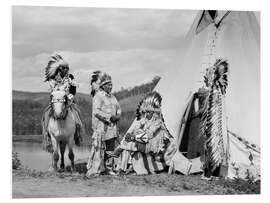 Tableau en PVC Sioux in front of a Tepee