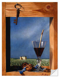 Självhäftande poster Glass of wine in front of a castle