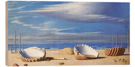 Holzbild Muscheln in einer Landschaft - Pierre Roy