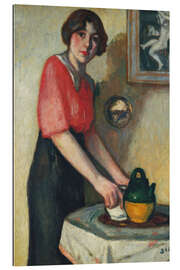 Gallery print Young woman with a green pot