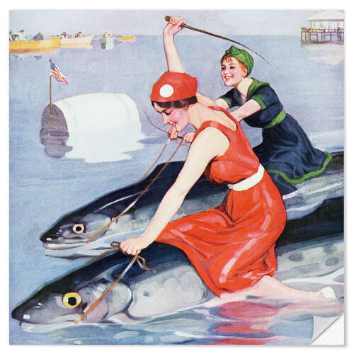 Autocolante decorativo Duas mulheres em um peixe