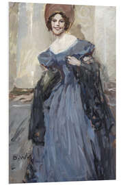 Foam board print Lady in a dark blue ball gown