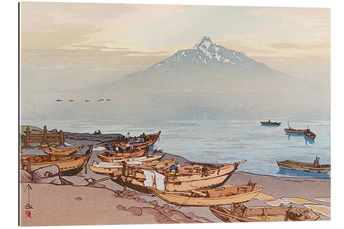 Gallery print Calm waters of the Northern Sea, Mount Rishiri