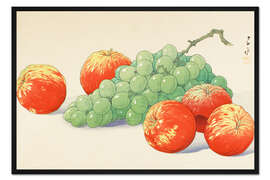 Gerahmter Kunstdruck Trauben und Äpfel