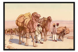 Gerahmter Kunstdruck Karawane aus Afganistan