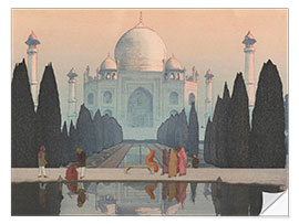 Wandsticker Morgennebel im Taj Mahal