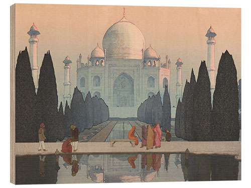Wood print Morning mist in the Taj Mahal