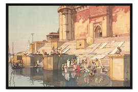 Gerahmter Kunstdruck Ghat in Benares