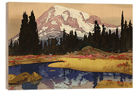 Hout print Mt. Rainier