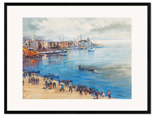 Plakat artystyczny premium w ramie Naples, port of Pozzuoli