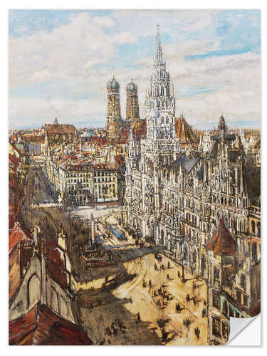 Wall sticker Munich - view of the Marienplatz