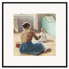 Ingelijste kunstdruk Mother and child
