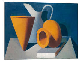 Gallery print Still life with jug, vase and book