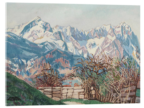 Obraz na szkle akrylowym Wetterstein Mountains with Zugspitze in early spring