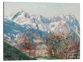 Magnettafel Wettersteingebirge mit Zugspitze im Vorfrühling