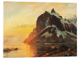 Akrylbilde Lofoten midnight sun