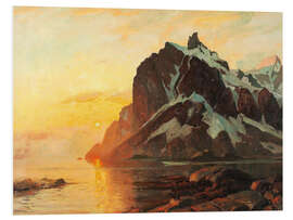 Foam board print Lofoten midnight sun