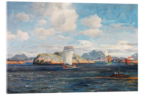 Tableau en verre acrylique Paysage côtier avec Nordlands-Skjekten
