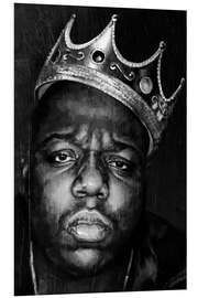 Quadro em PVC Biggie Smalls, preto e branco