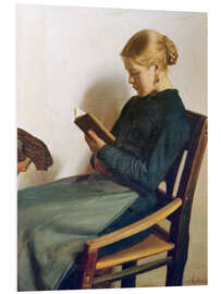 Foam board print A young girl reading, Maren Sofie Olsen