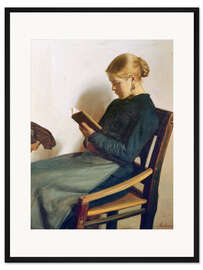 Gerahmter Kunstdruck Ein junges Mädchen beim Lesen, Maren Sofie Olsen