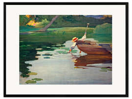 Innrammet kunsttrykk Girl in the boat