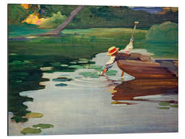 Magnettafel Mädchen im Kahn