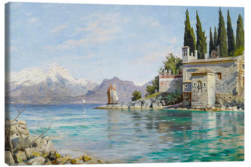 Canvas print First spring at Punta San Vigilio on Lake Garda