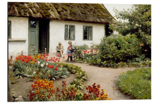 Quadro em alumínio Reading in the flower garden