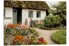 Gallery print Reading in the flower garden