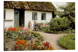 Magnettafel Lesestunde im Blumengarten