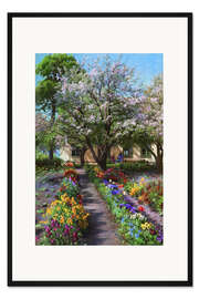 Gerahmter Kunstdruck Blühender Garten im Frühling